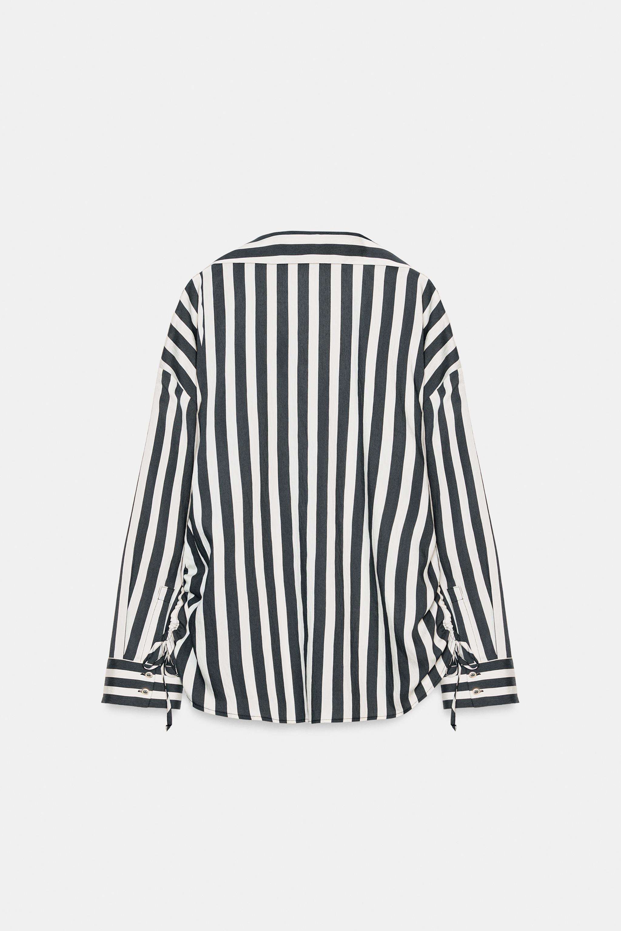 STRIPED SHIRT WITH SIDE LACES